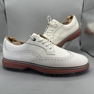 Sun Day Red Pioneer Magnolia Golf Shoes Mens Size 12 White Brick Leather Spiked